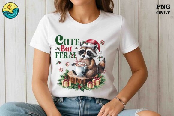 Cute but Feral Christmas Raccoon PNG Review
