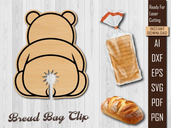 Cute Panda Bread Clip, Laser Kitchen Cli