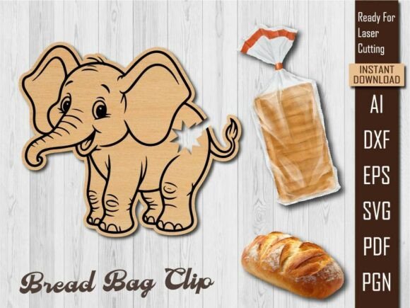 Elephant Bread Clip: A Fun & Functional Laser Cut Design
