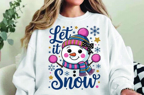 Funny Christmas Snowman PNG: Let It Snow