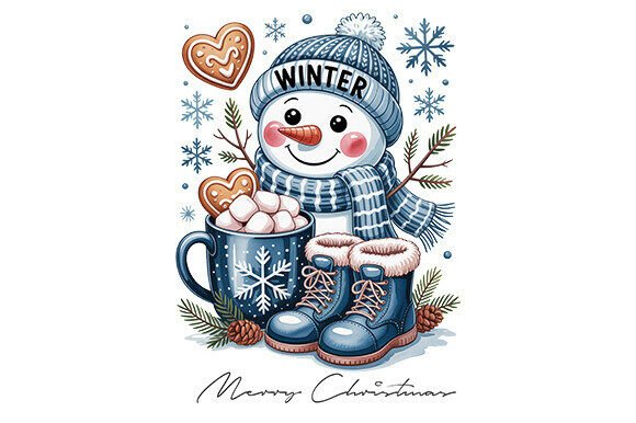 Funny Cute Snowman PNG for Merry Christmas Projects