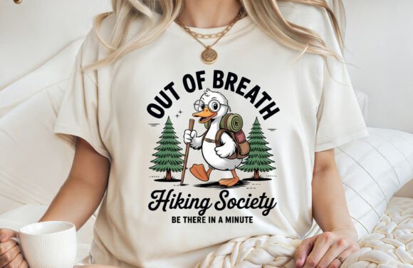 Out of Breath Hiking Society T-shirt PNG Review
