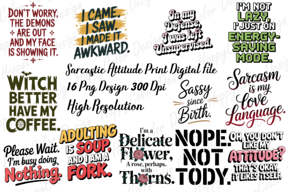 Sarcastic Attitude Print Digital File Review