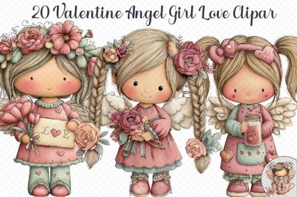 Valentine Angel Girl Love Clipart Review